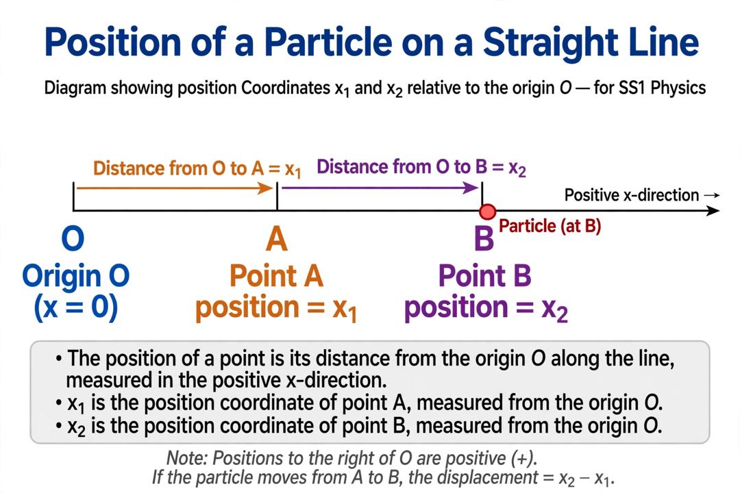 CONCEPT OF POSITION diagram for SS2 Physics
