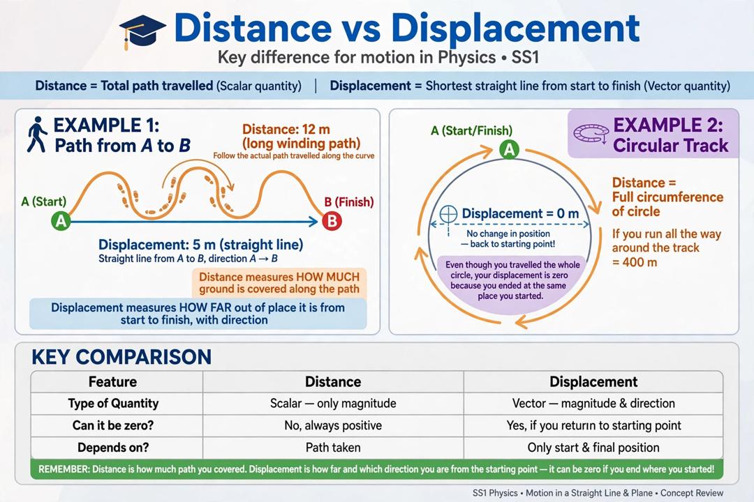 CONCEPT OF POSITION diagram for SS2 Physics