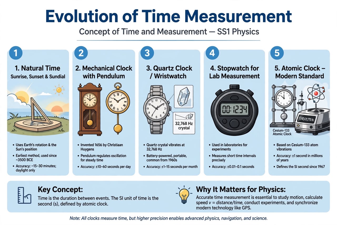 CONCEPTS OF TIME diagram for SS1 Physics